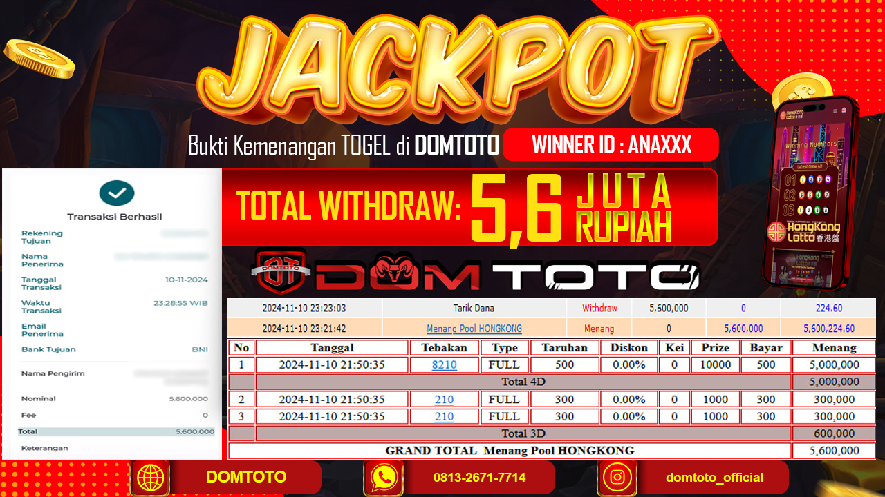 JACKPOT TOGEL HONGKONG 10 NOVEMBER 2024